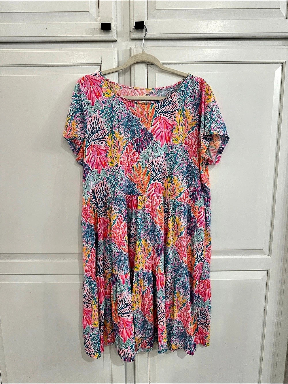 Lilly Pulitzer Floral Mini Dress in Pink & Blue Like New